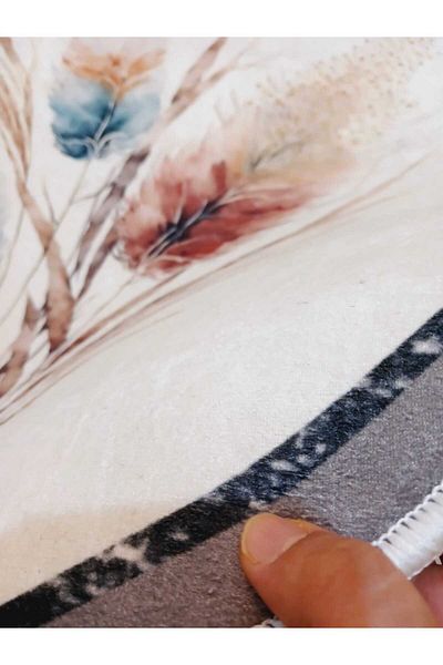 Ardizayn Pampas Pattern - Αντιολισθητική βάση, Στρογγυλό χαλί μπάνιου (100X100-60X60-40X60 CM ΣΕΤ 3)