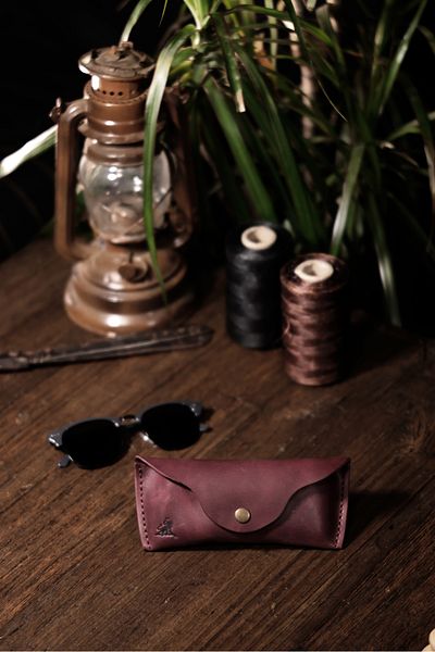 Derimoda Genuine Leather Handmade Glasses Case – Unisex Sunglasses Case