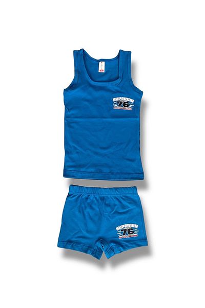 Erdenay Tekstil Mixed Printed Boys' Singlet Boxer Shorts Set 2 Pack