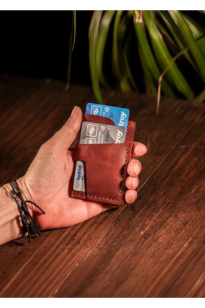 Derimoda Genuine Leather Handmade Card Holder – Minimalist Wallet