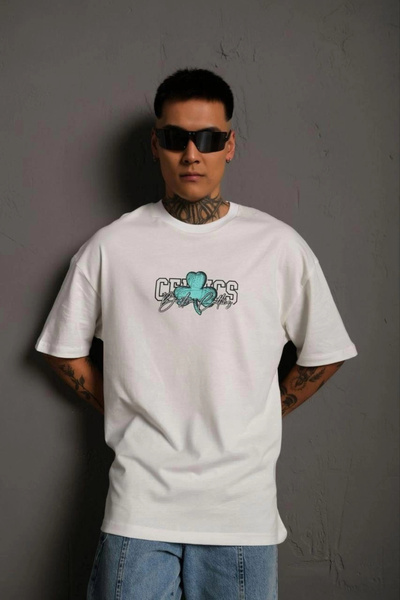 Ekince Men's Back Printed T-shirt - White