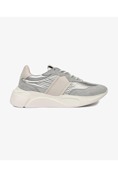 Greyder Kadın Beyaz Gümüş Hakiki Deri Spor Ayakkabı 4Y2SA33260