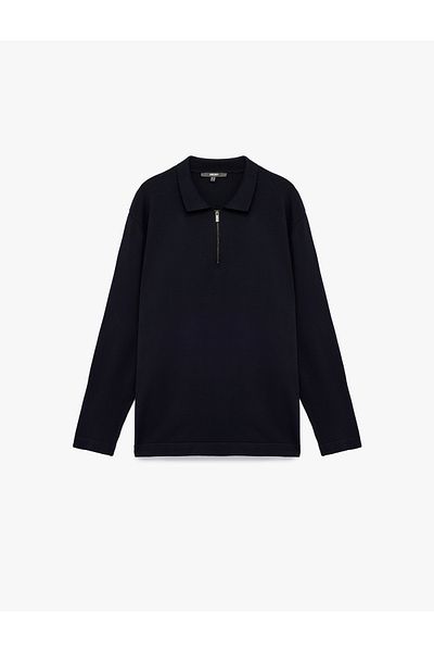 Koton Long Sleeve Basic Viscose Half Zip Sweater