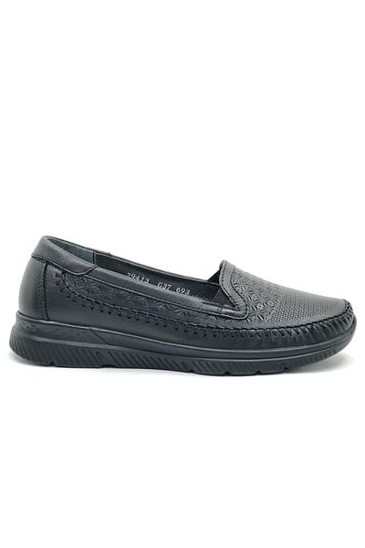 Forelli Pantofi casual de damă Eterna din piele naturală ortopedică confort NEGRU