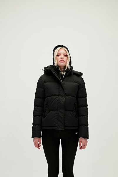 Bad Bear Tinkerbell Puffer Black Hooded Women's Coat