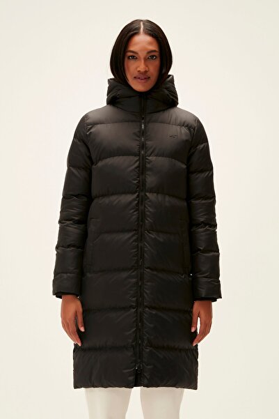 Bad Bear Wayfarer Puffer Black Hooded Long Women's Coat
