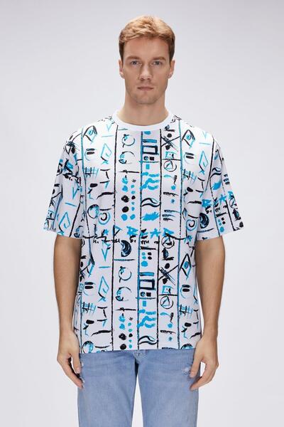 Bad Bear تي شيرت رودي وايت للرجال مقاس كبير