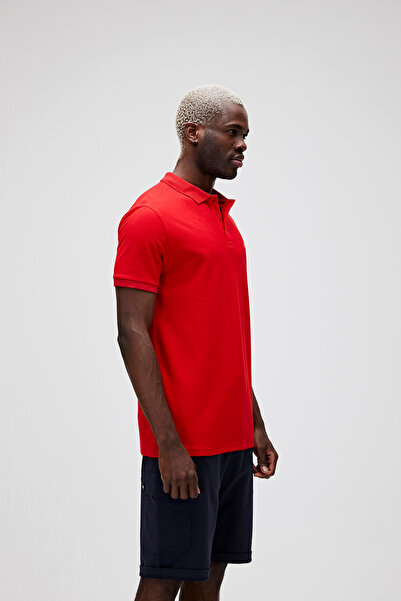 Bad Bear Stark Crimson Red Red Polo Collar Men's T-shirt