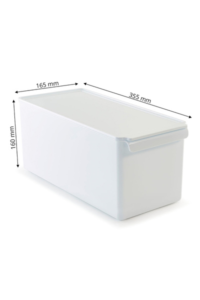 Prima Nova Refrigerator Organizer with Lid Inside Cabinet Organizer Storage Container 165*355*160mm White 3 Pieces