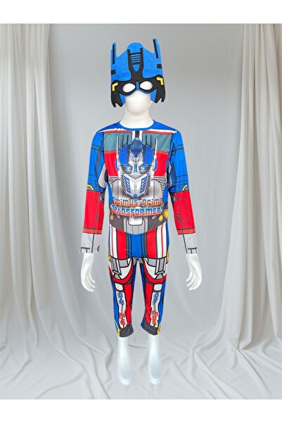 MODA ÇOCUK KOSTÜM Transformer Temalı Erkek Çocuk Kostüm – Tulum ve Maske 3-8 Yaş