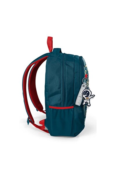 Coral High 14389 KIDS ÇİVİT KIRMIZI ASTRONOT DESENLİ ÜÇ BÖLMELİ OKUL SIRT ÇANTASI