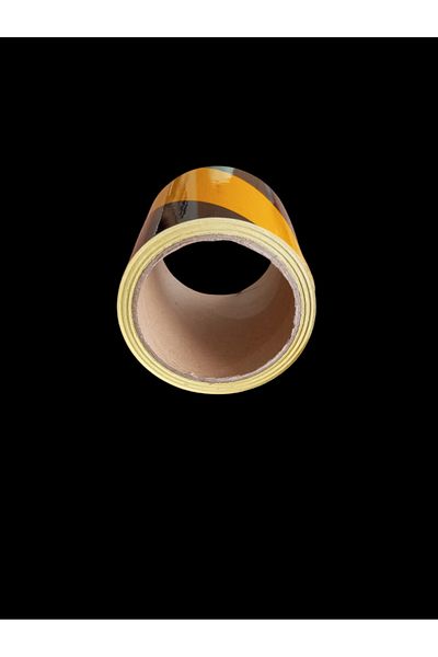 opersan Self Adhesive Yellow Black Marked Reflective Reflective Warning Tape Strip Tape 10cm 10 Mt