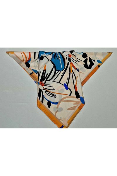 SOFT AKSESUAR Satin Patterned Scarf Bandana