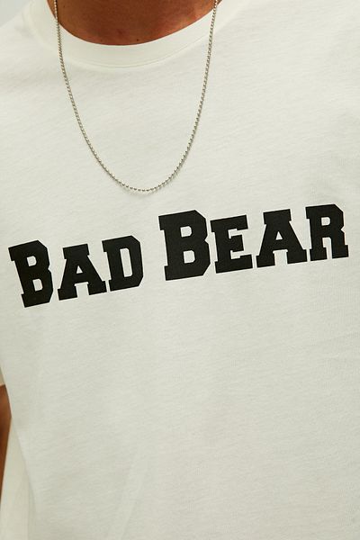 Bad Bear Title Oversize T-shirt Marshmallow White Printed Men's T-Shirt
