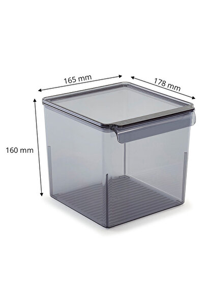 Prima Nova Refrigerator Organizer with Lid Inside Cabinet Organizer Storage Container 165*178*160mm Transparent Black 3 Pieces