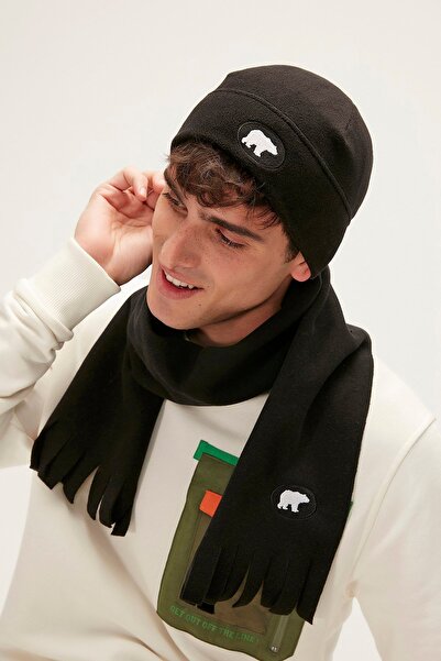 Bad Bear Badman Siyah Polar Atkı