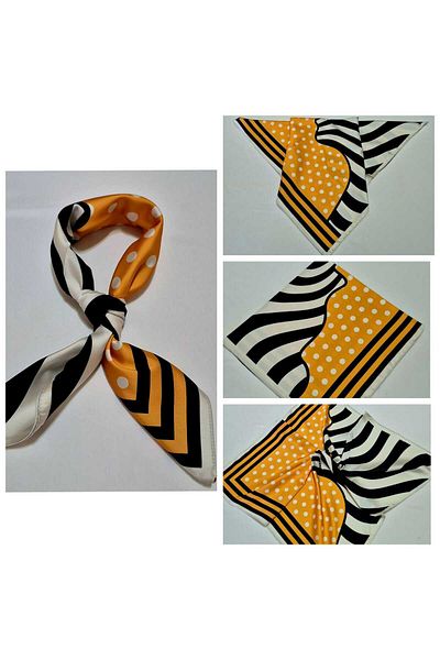 SOFT AKSESUAR Satin Patterned Scarf Bandana