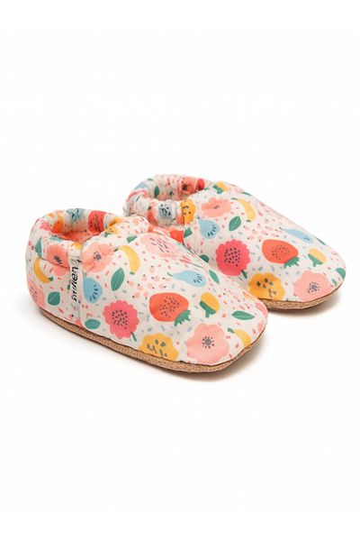 pufien Flower and Fruit Patterned Cotton Summer Baby Booties - Flexible Soft and Non-Slip Soles