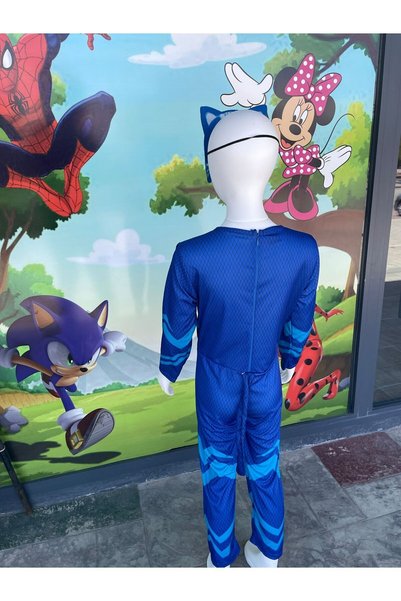 MODA 3-8 Years Old Pajamas Cat Kids Costume Set – Mask and Jumpsuit Included