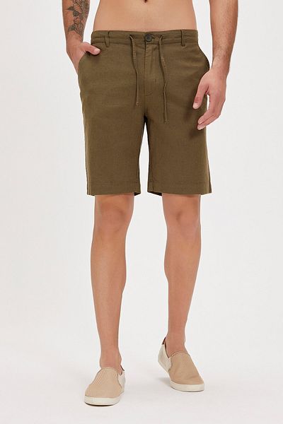 Bad Bear Men's Shorts - Lyne Khaki, Side Pocket