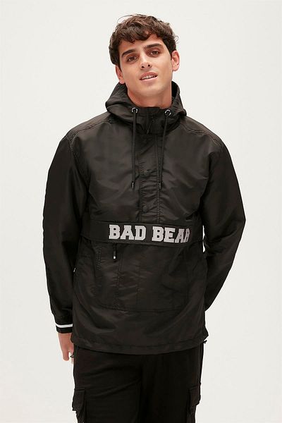 Bad Bear Hurricane Windbreaker Black Kangaroo Pocket Men's Windbreaker