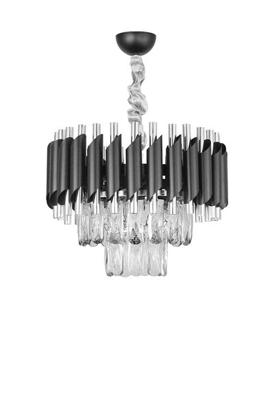 Avizemoda Palmira 35' Prism Cut Crystal Stone Luxury Chandelier - ( Black - Chrome )