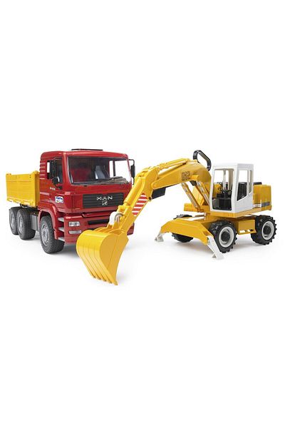 Bruder Camion basculabil MAN cu excavator Liebherr - Bruder 02751