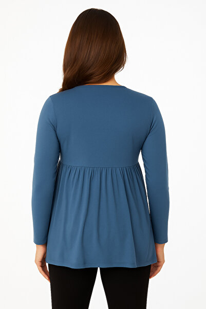 MEGHAN L.A Těhotenská sukně s volánky z bavlněné látky s dlouhým rukávem