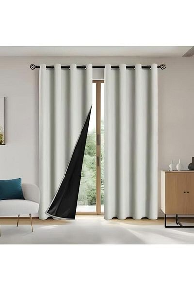 fun zone 2 Pcs Of Bedroom Curtains, Fully Blackout Curtains, Thermal Insulation And Sun Protection Curtains