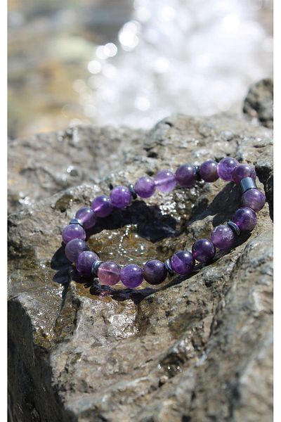 Esre Doğaltaş Takı Amethyst Natural Stone Bracelet