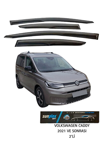 SUNPLEX Volkswagen Caddy 2021 Ve Sonrası Cam Rüzgarlığı Takım 2'li Takım Rüzgar Kesici, Yağmur Önleyici
