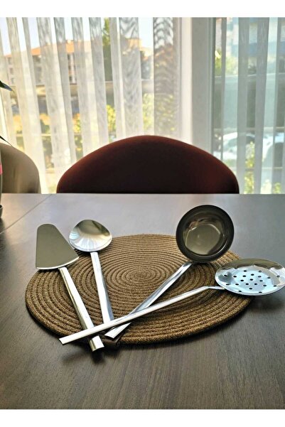 BuMeria Casual Use 4-Piece Kitchen Set |   Stainless Steel Ladle Colander, Spatula Serving Set