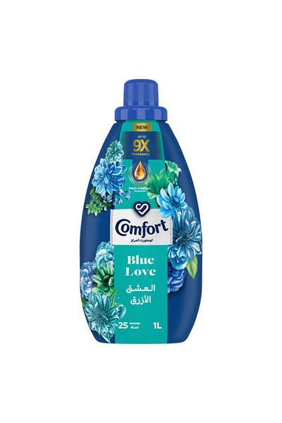 Comfort Concentrated Fabric Softener Blue Love 1 Litre 9x Fragrance Boost, Ultra-soft Clothes & Long-lasting