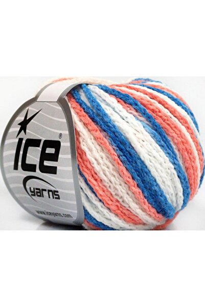 Ice yarns 8x50 جرام. خيوط أكريليك موناكو باللون الأزرق والأبيض، خيوط شتوية بل...