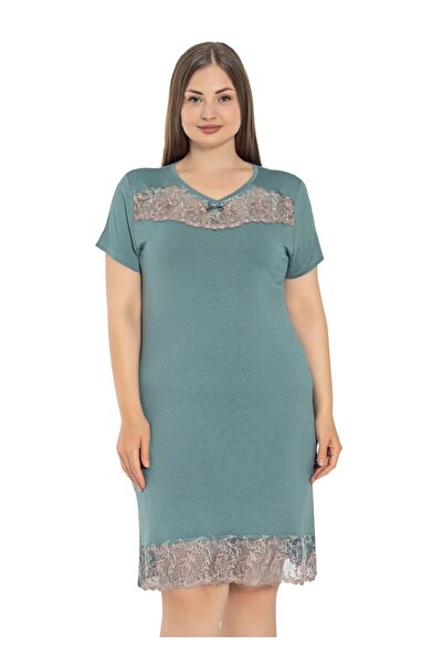 Cotpark 13586-B Νυχτικό με κοντό μανίκι με δαντέλα