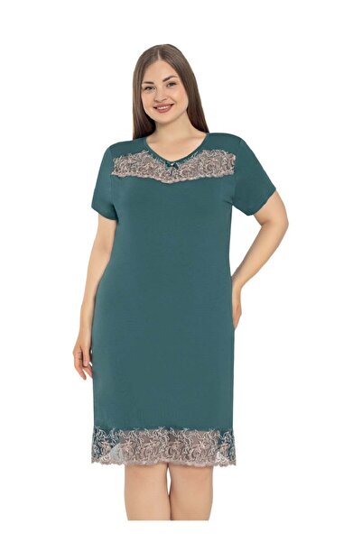 Cotpark 13586-B Cămașă de noapte cu mânecă scurtă cu dantelă