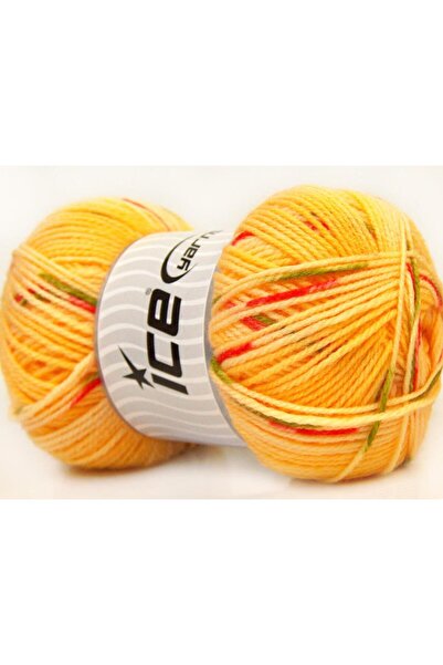 Ice yarns 4x100 جرام. تصميم للأطفال من الأكريليك باللون الأخضر والأحمر والأصف...