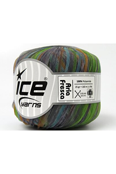 Ice yarns 6×25 جرام. أريا فريسكا: أخضر، برتقالي، فيروزي، شريط رمادي، خيوط صيف...