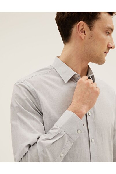 Marks & Spencer Saf Pamuklu Uzun Kollu Gömlek