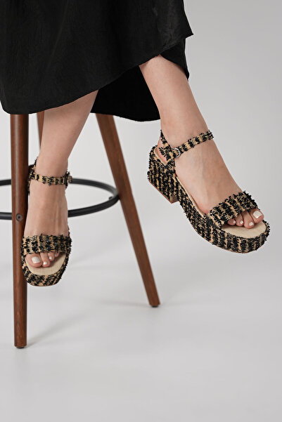 Katy Perry Černé dámské sandály na platformě ze slámy - The Busy Bee