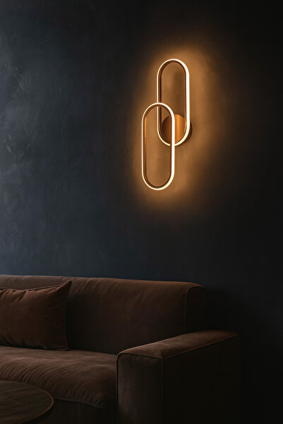 Modavize Royal Modern Tasarım Kahverengi Renk Gün Işığı Ledli Banyo - Mutfak - Salon Ledli Duvar Aplik