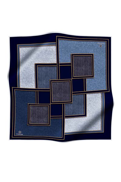 Vissona Μεταξωτό μαντήλι Twill Navy Blue, Indigo