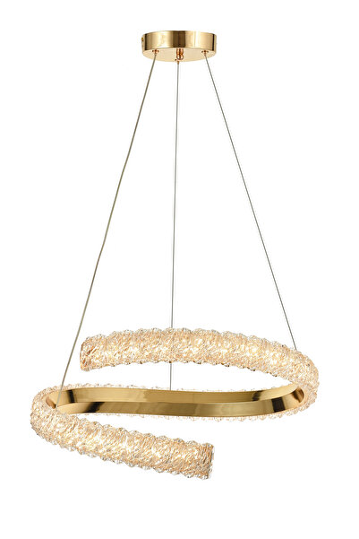 Avizemoda Milly 50 cm Dimmer Kumandalı 3 Renk Ledli (Sarı-Beyaz-Gün Işığı) Modern Akrilik Avize -Gold