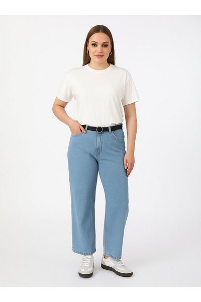 ALİA T-Shirt Crew Neck Plus Size - Λευκό - Alia