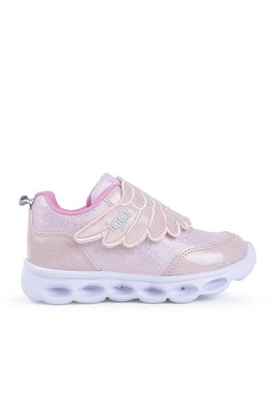 IGOR Bc10001-003 Bella Girl's Lighted Velcro Casual Shoes Powder Rosa