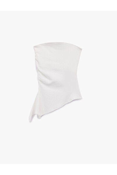 Koton Sleeveless Strapless Slim Fit Asymmetrical Blouse