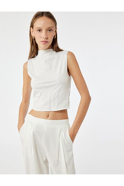 Koton Slim Fit Αμάνικο Crop Μονόκεφαλο