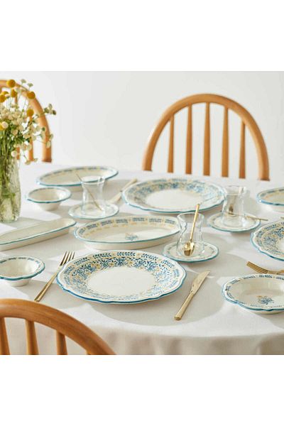 Bella Maison Liana Stoneware - Blue Breakfast Set for 6 People, 26 Pieces