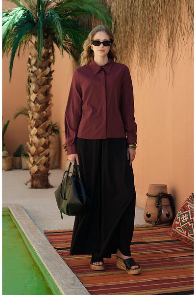 Fatma Atasoy Linen Black Skirt Trousers