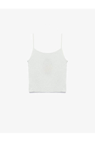 Koton Slim Fit Askılı Baskılı Gipeli Kolsuz Bluz